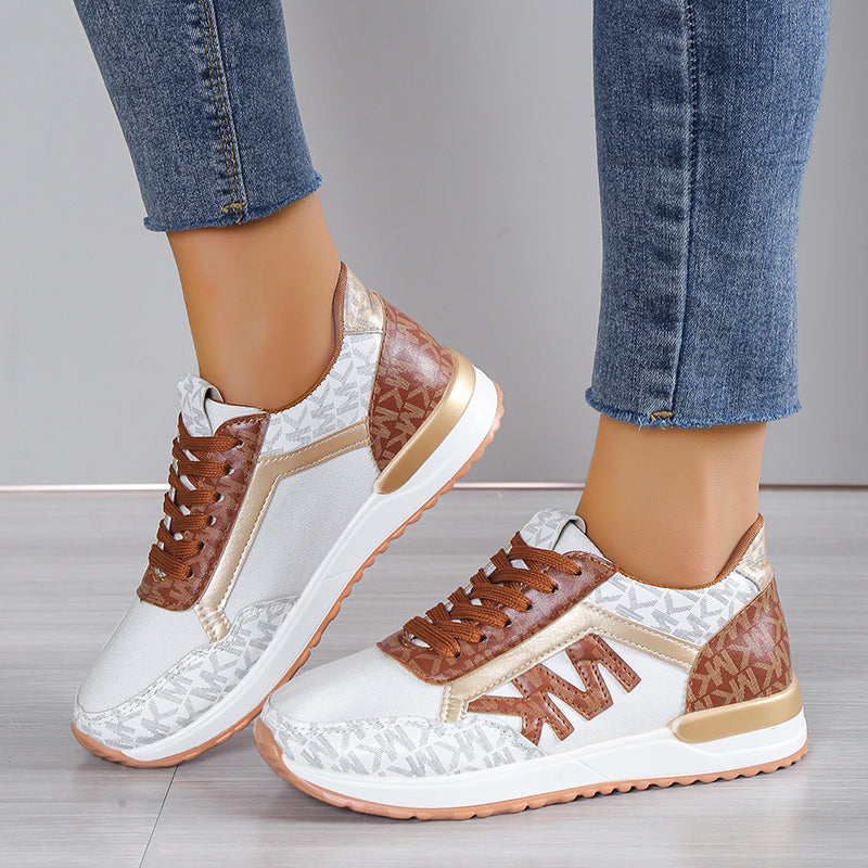 Women’s Sneakers – Low-Top Mesh – Cushioned Sole – Casual Athletic Fit