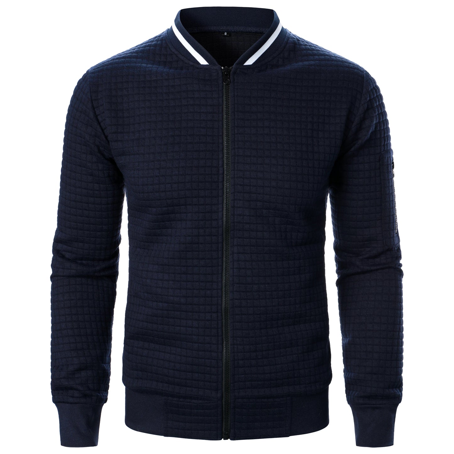 Men's casual stand collar zip up jacket