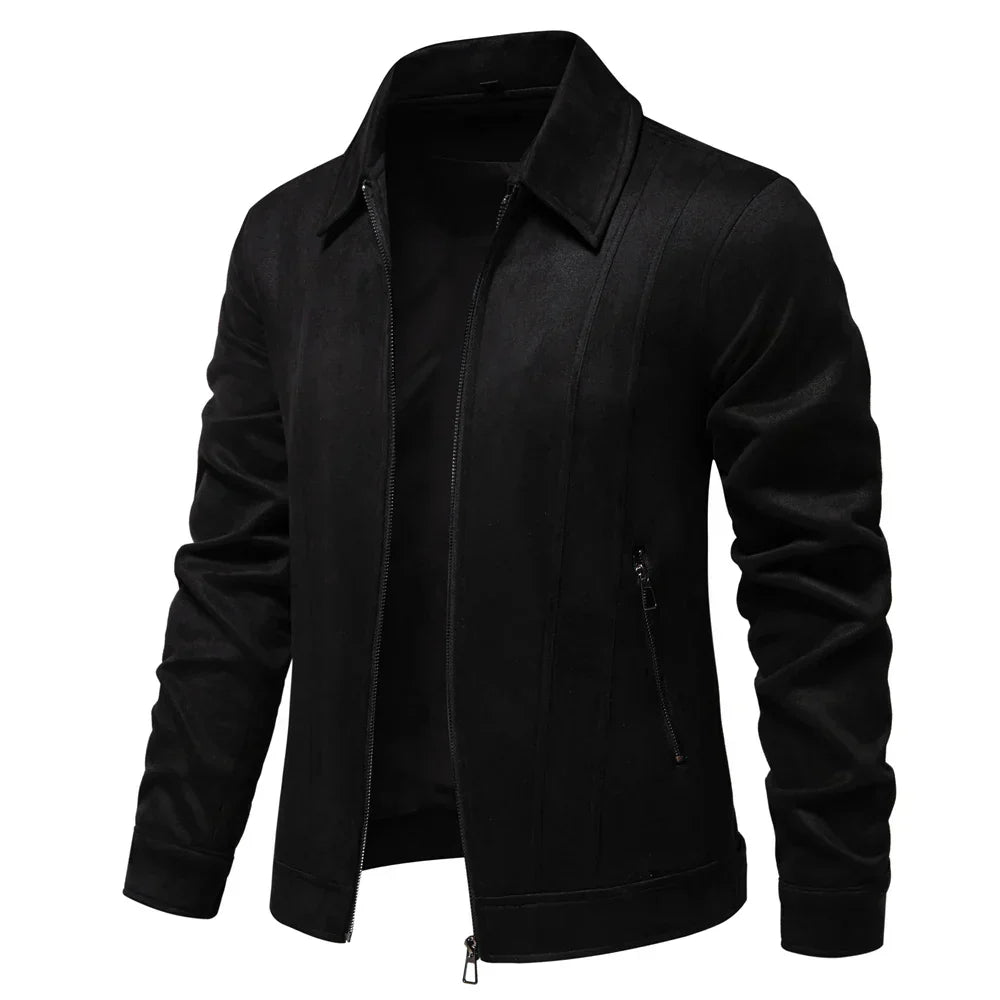 Men’s Tailored Jacket – Wool Blend – Zip Front – Hip Length