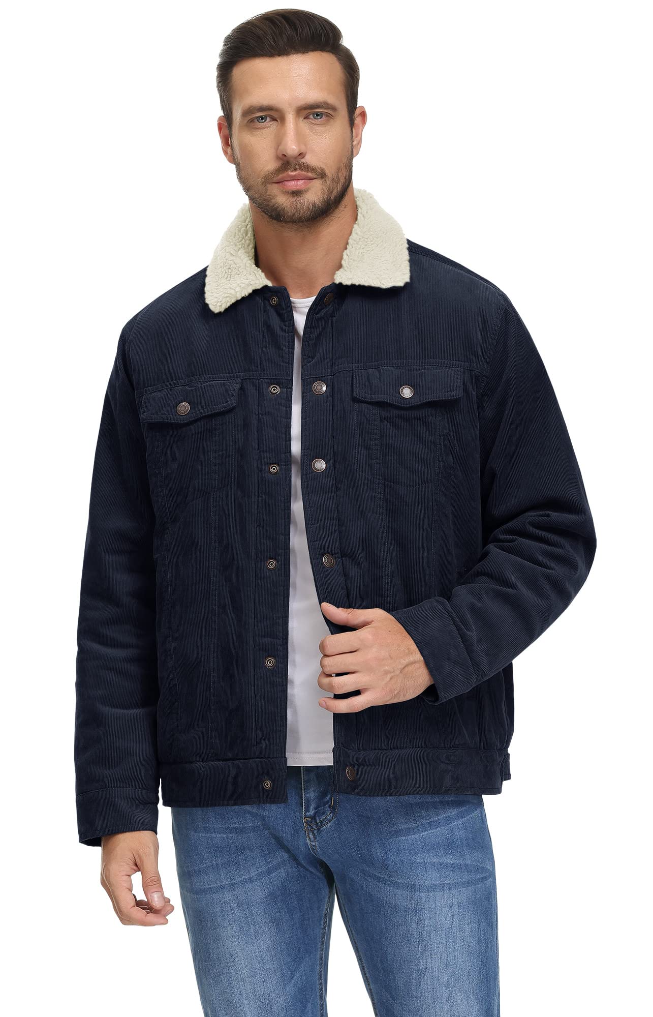 Men's corduroy fleeced line jacket