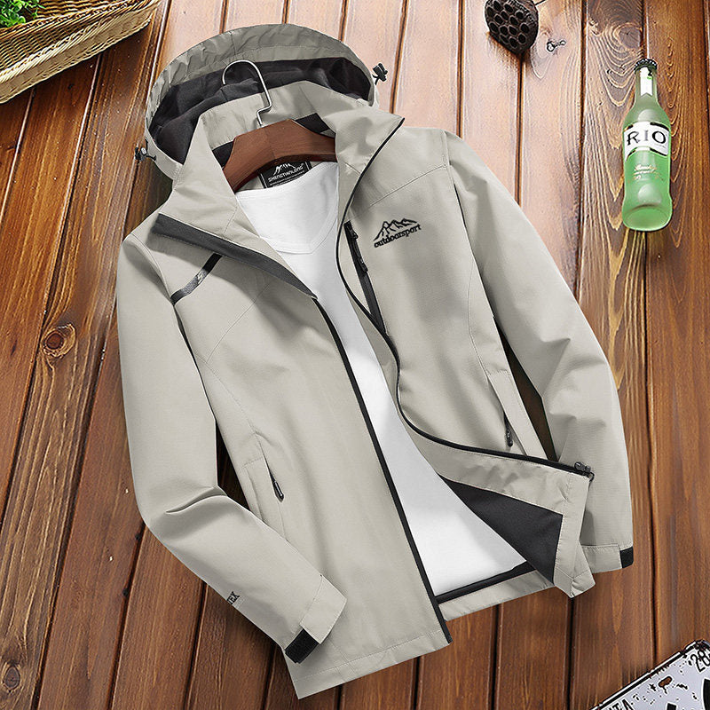 Men’s Rain Jacket – Regular Fit – Zip Front – Lined Lightweight Design