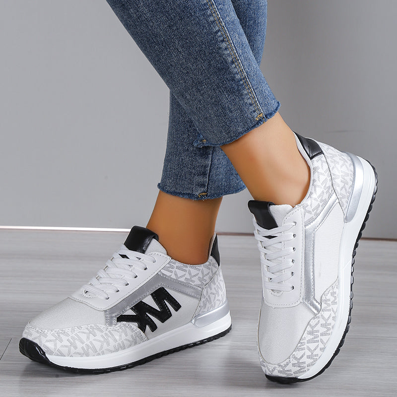 Women’s Sneakers – Low-Top Mesh – Cushioned Sole – Casual Athletic Fit