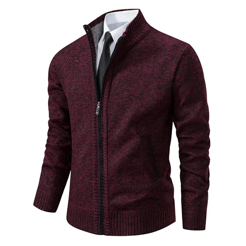 Men’s Fleece Vest – Slim Fit – Stand Collar – Full Zip – Soft Warm Layering Piece