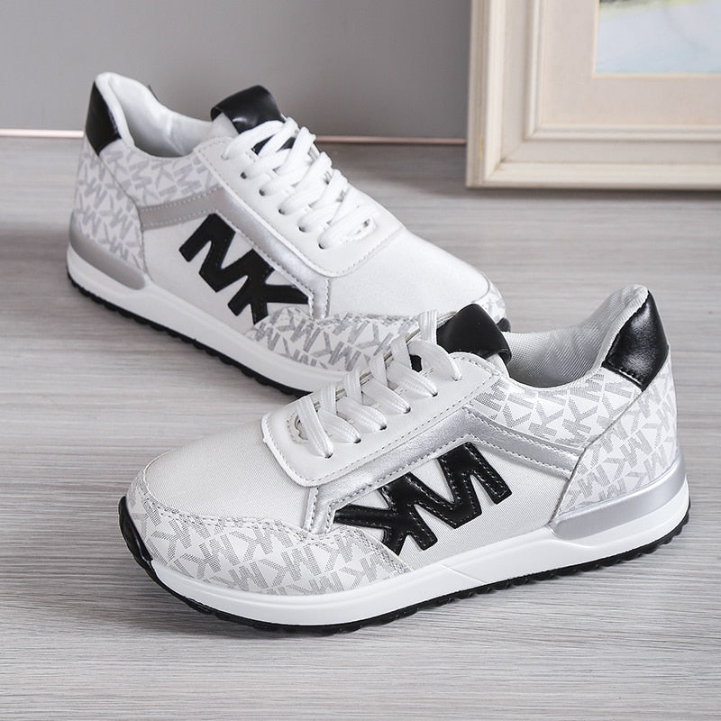 Women’s Sneakers – Low-Top Mesh – Cushioned Sole – Casual Athletic Fit