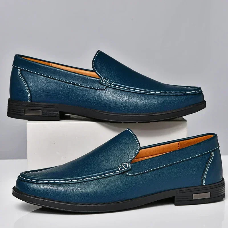 Men’s Moccasins – Leather Slip-On – Handstitched Detail – Smart Casual Fit