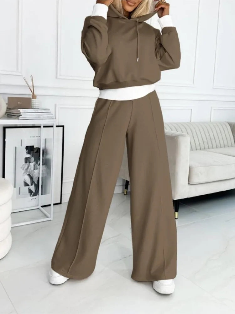 Women’s Lounge Set – Soft Knit – Relaxed Fit – Hoodie and Drawstring Trousers