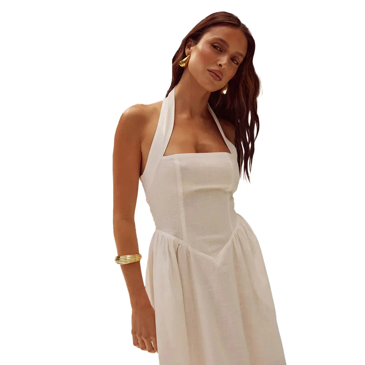 Women's Maxi Dress - Square Neck - A-Line Silhouette - Wide Straps - Flowy Lightweight