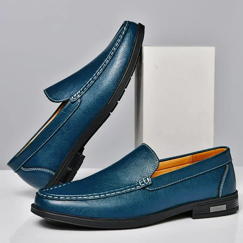 Men’s Moccasins – Leather Slip-On – Handstitched Detail – Smart Casual Fit