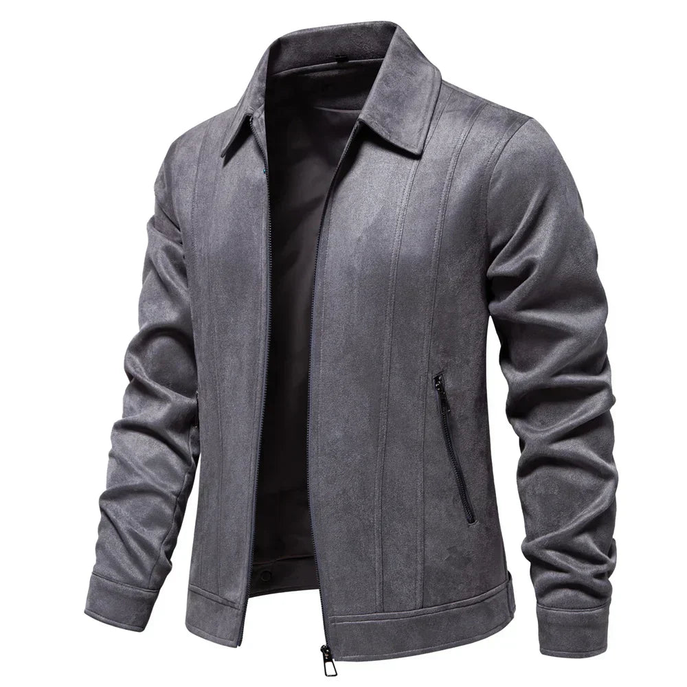 Men’s Tailored Jacket – Wool Blend – Zip Front – Hip Length
