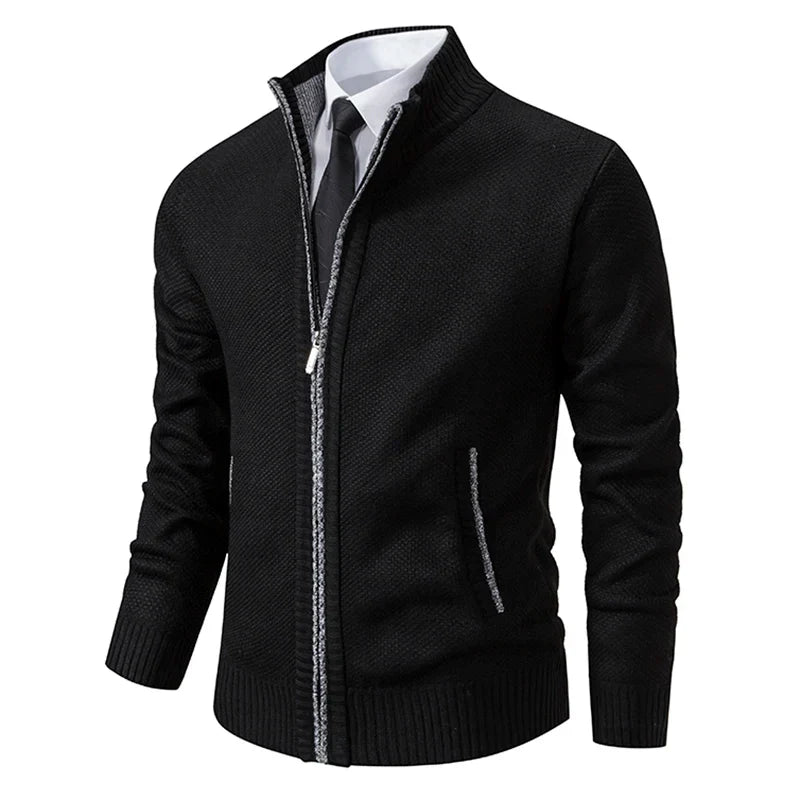 Men’s Fleece Vest – Slim Fit – Stand Collar – Full Zip – Soft Warm Layering Piece