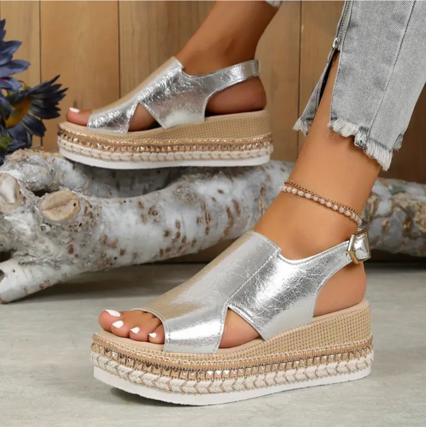 Women’s Platform Sandals – Orthopedic Support – Slingback Strap