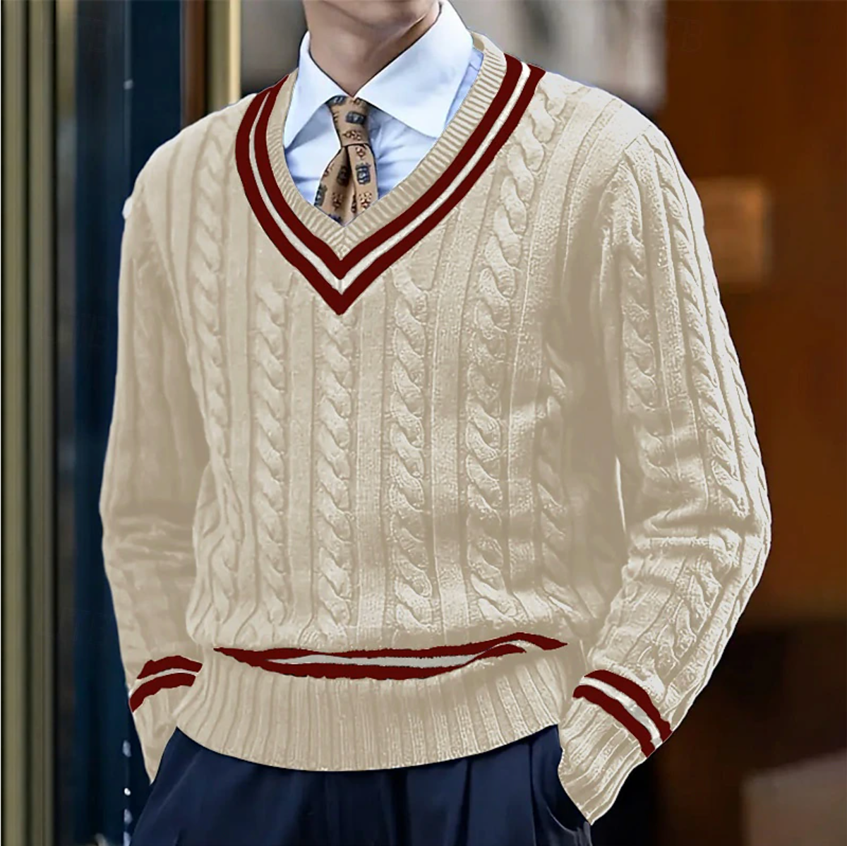 Lorenzo | Stylish V-Neck Sweater in Soft Breathable Fabric