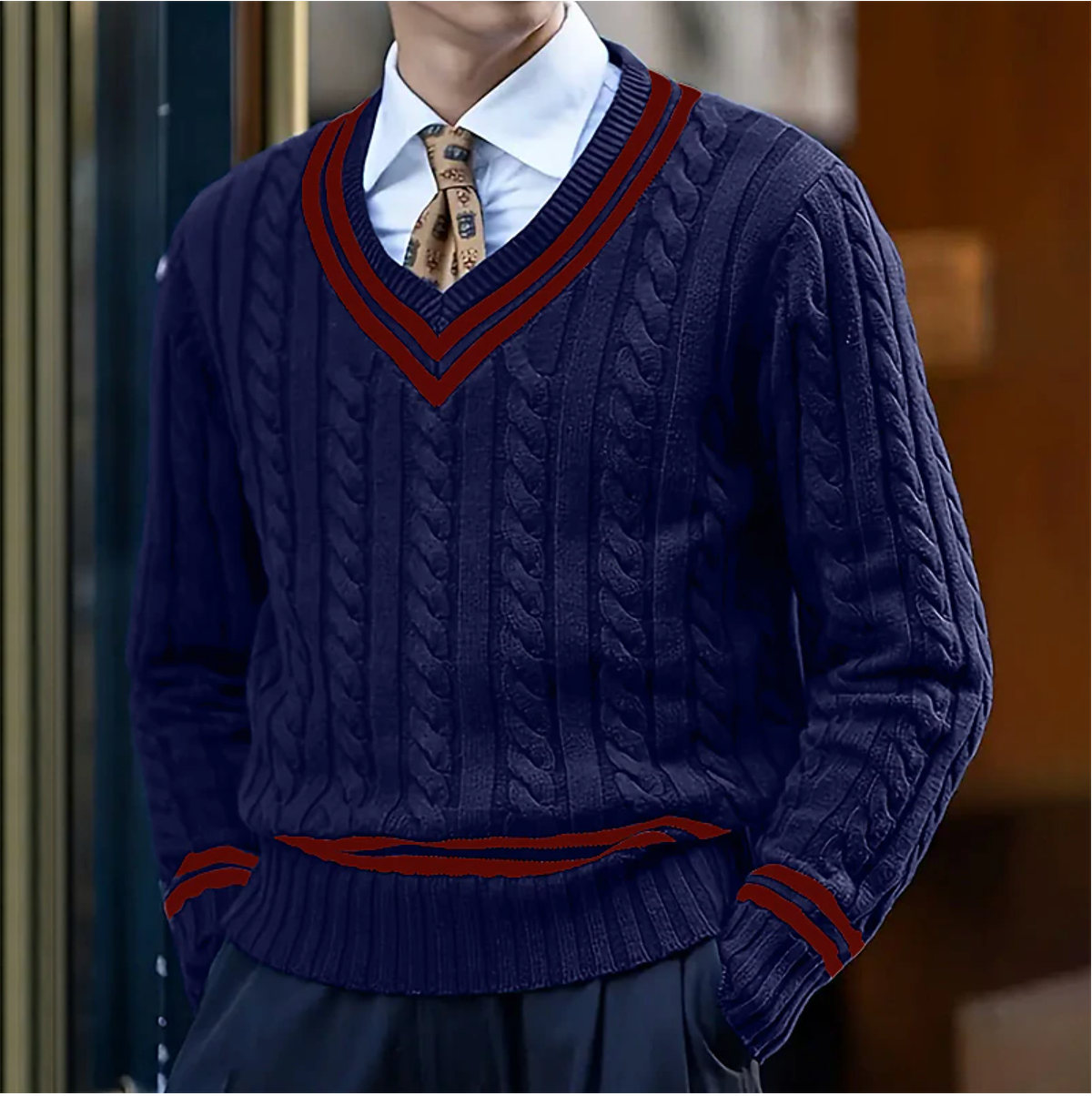 Lorenzo | Stylish V-Neck Sweater in Soft Breathable Fabric