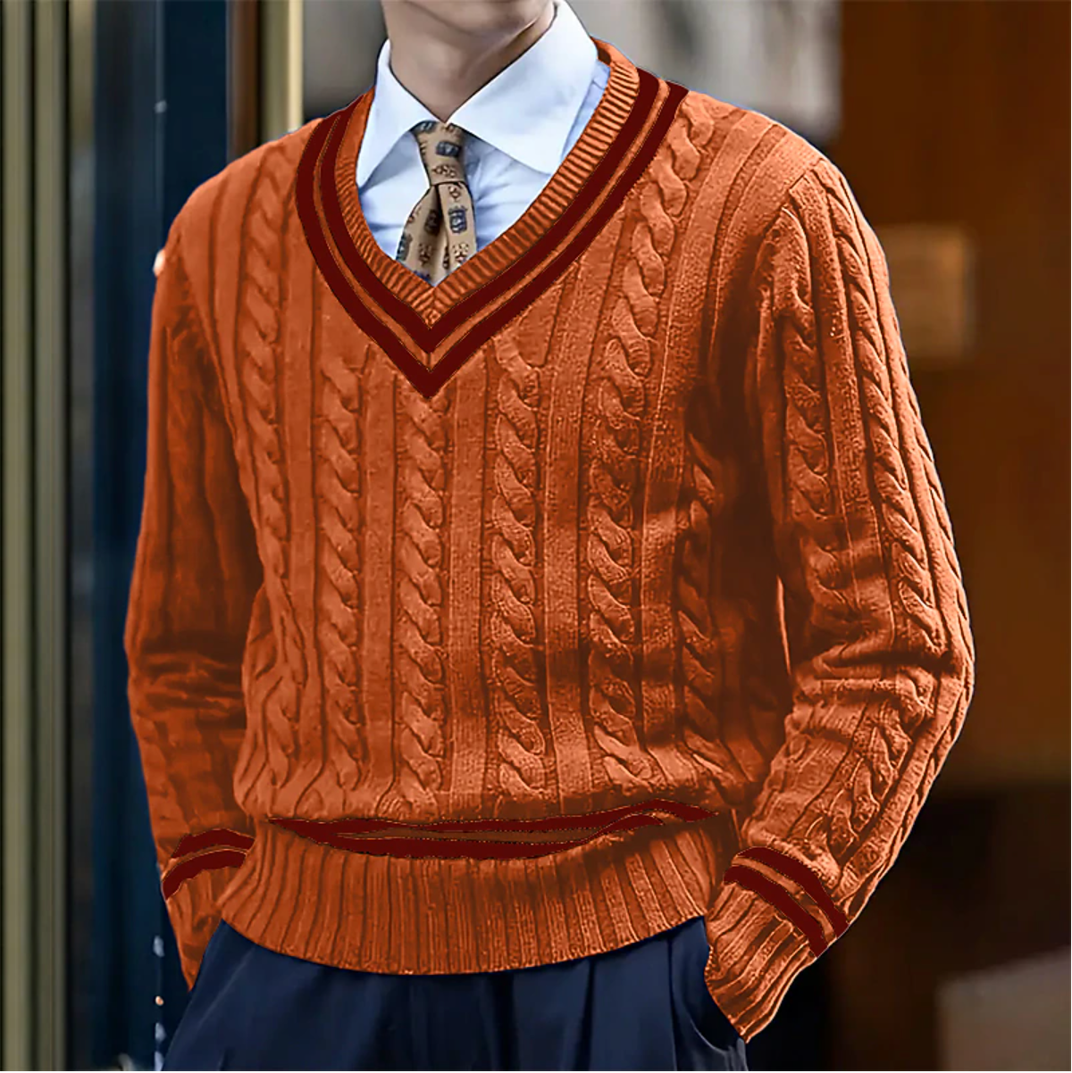 Lorenzo | Stylish V-Neck Sweater in Soft Breathable Fabric