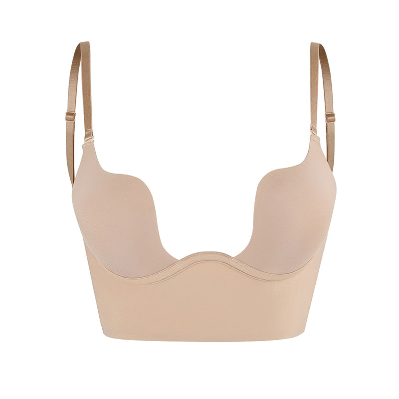 Women’s Backless Bra – Underwire Support – Seamless Fit – Adjustable Clear Straps