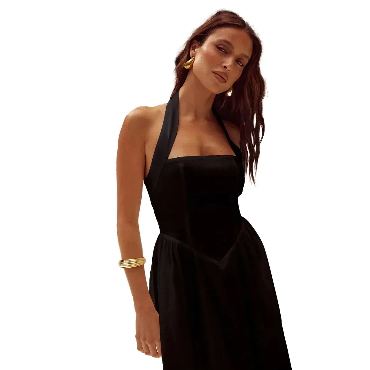 Women's Maxi Dress - Square Neck - A-Line Silhouette - Wide Straps - Flowy Lightweight