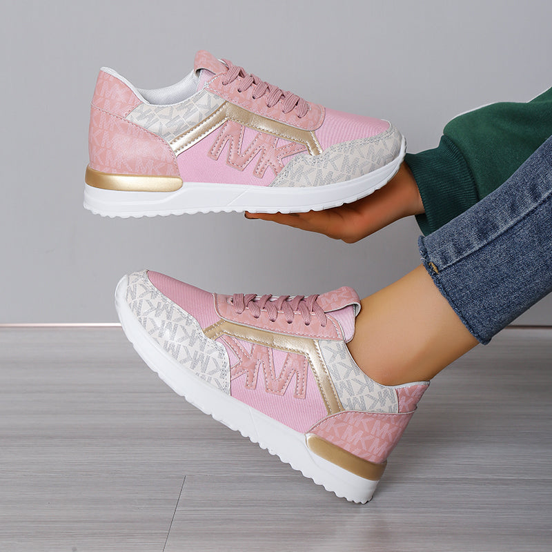 Women’s Sneakers – Low-Top Mesh – Cushioned Sole – Casual Athletic Fit