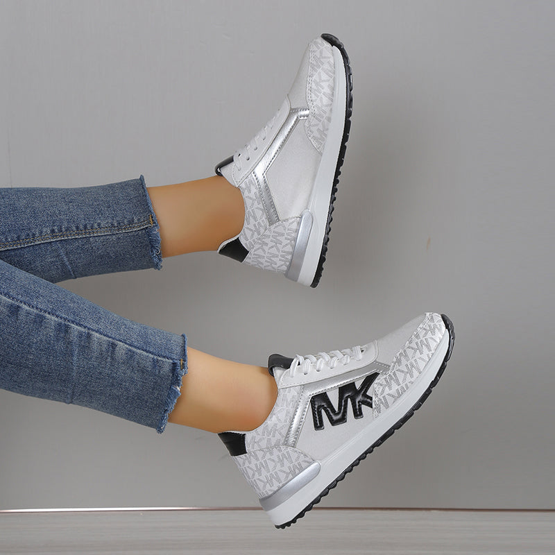 Women’s Sneakers – Low-Top Mesh – Cushioned Sole – Casual Athletic Fit