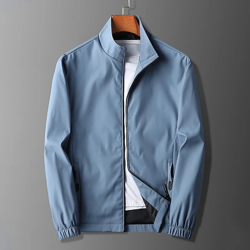 Men’s Jacket – Slim Fit – Lightweight – Stand Collar – Zippered Pockets – Elastic Cuffs