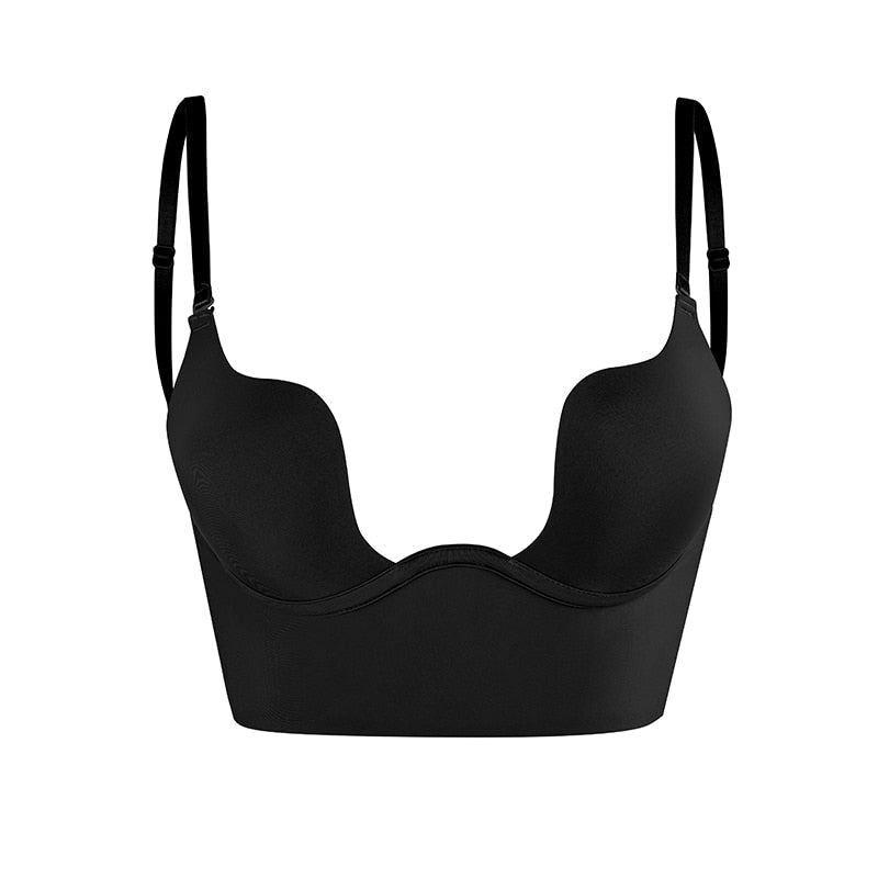 Women’s Backless Bra – Underwire Support – Seamless Fit – Adjustable Clear Straps