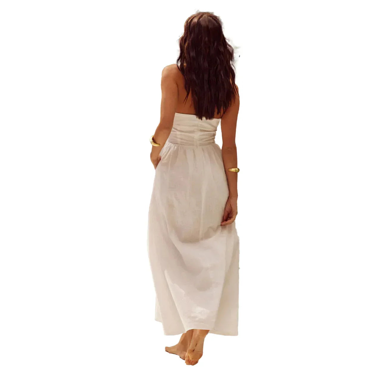 Women's Maxi Dress - Square Neck - A-Line Silhouette - Wide Straps - Flowy Lightweight