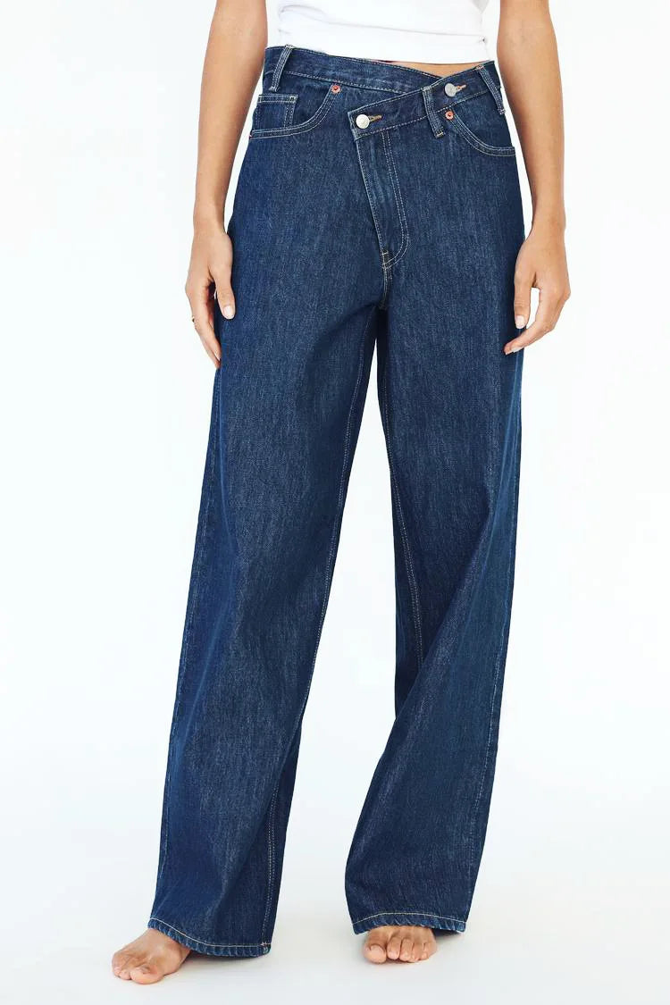 Women’s Wide-Leg Jeans – Relaxed Fit – Full Length Denim – Five-Pocket Casual Style