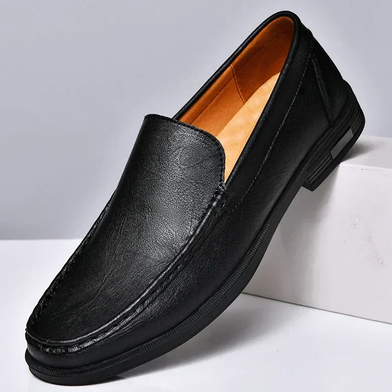 Men’s Moccasins – Leather Slip-On – Handstitched Detail – Smart Casual Fit