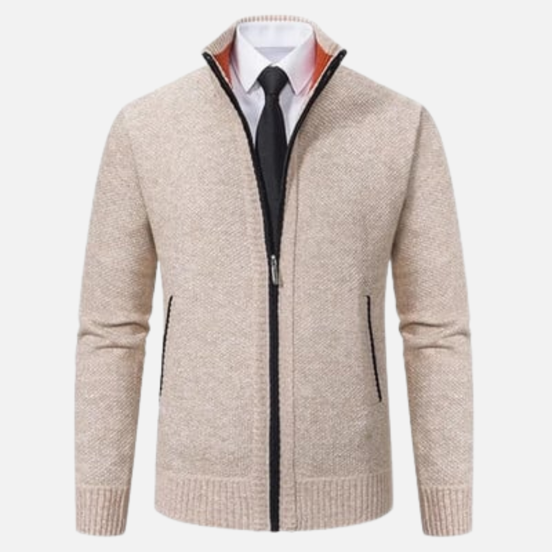 Men’s Fleece Vest – Slim Fit – Stand Collar – Full Zip – Soft Warm Layering Piece