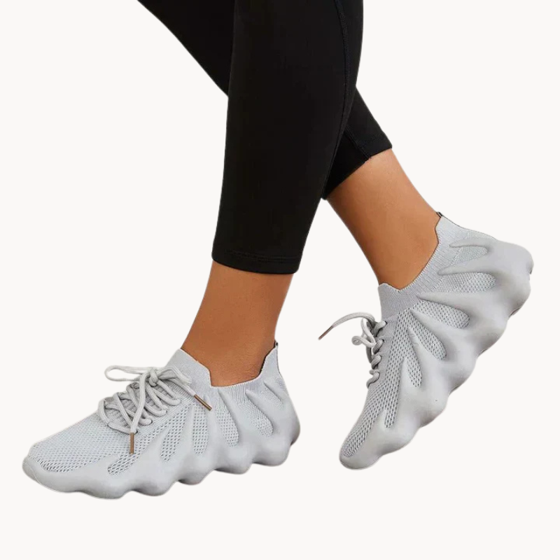 Women’s Sneakers - Breathable Mesh - Cushioned Sole - Lace-Up Lightweight Design