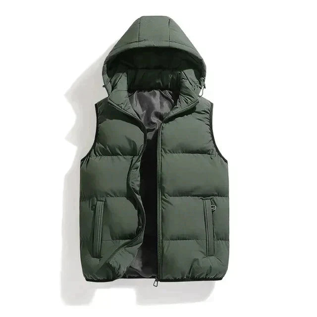 Warm Sleeveless Jacket | Stylish Winter Coat with Detachable Hood