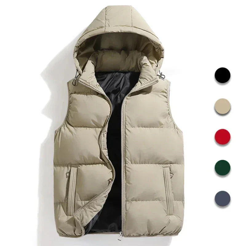 Warm Sleeveless Jacket | Stylish Winter Coat with Detachable Hood