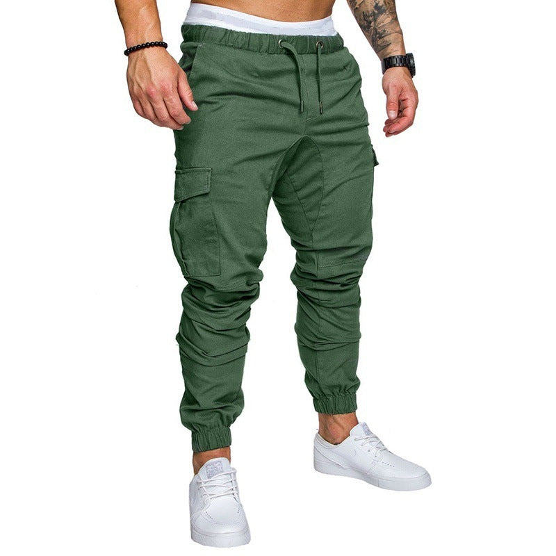 Men's Cargo Joggers - Elastic Waist - Tapered Fit - Multiple Pockets - Casual Wear