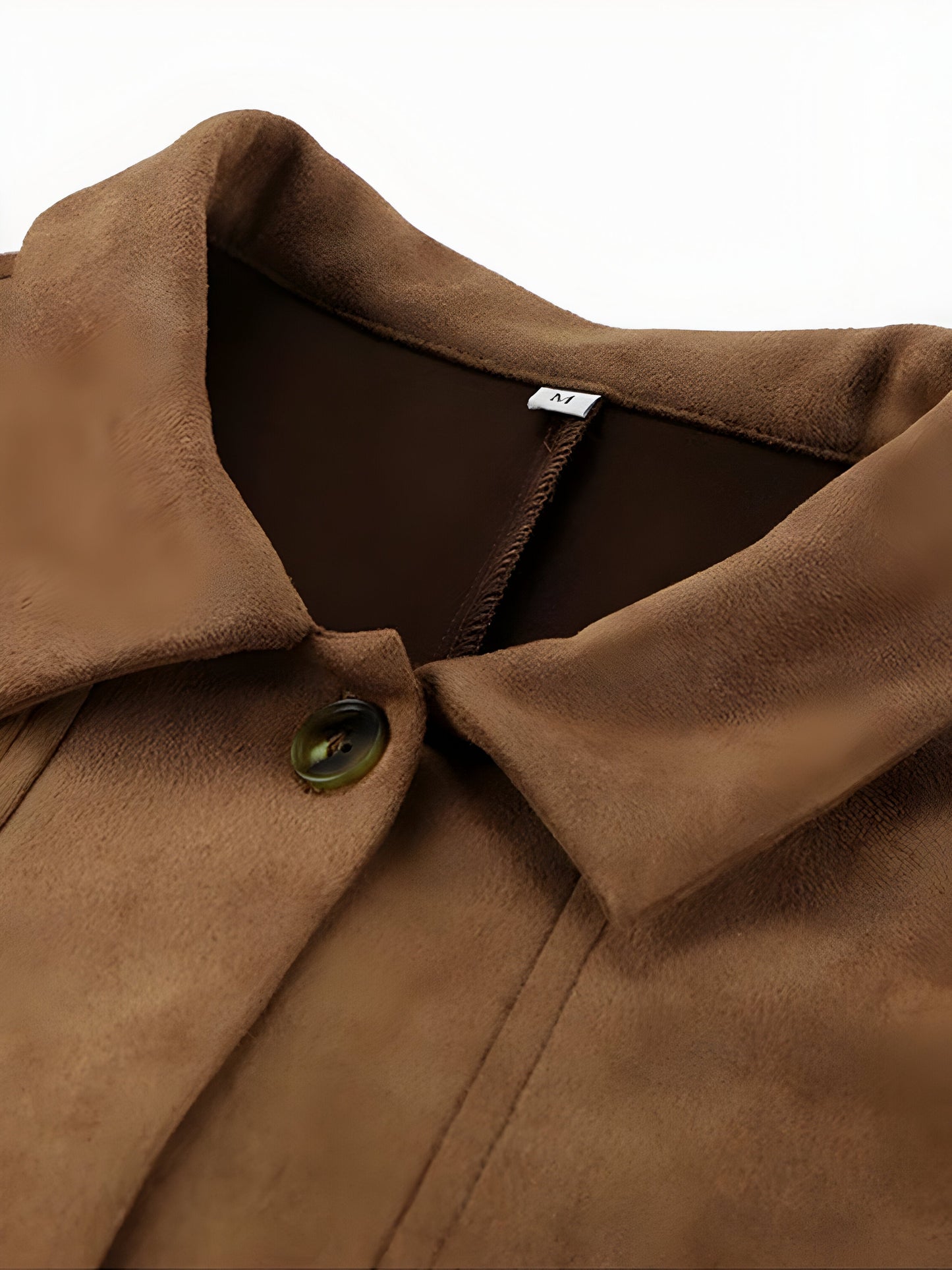 Women’s Oversized Jacket – Relaxed Fit – Button Front – Mid-Length Coverage