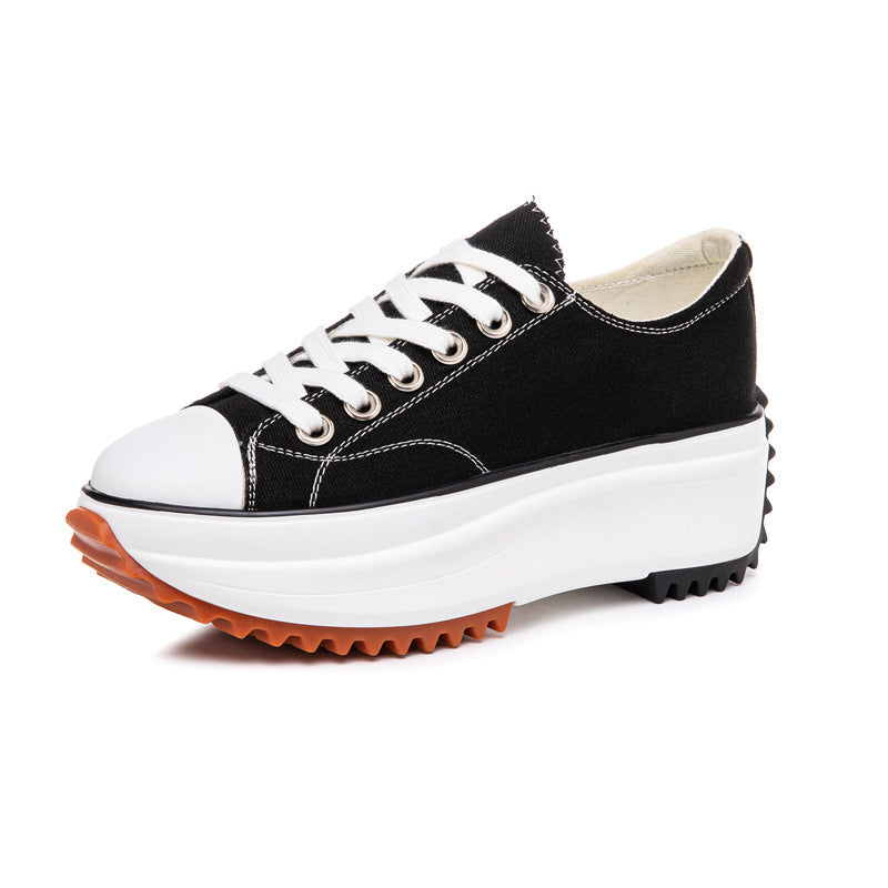 Women's canvas shoes with a thick sole