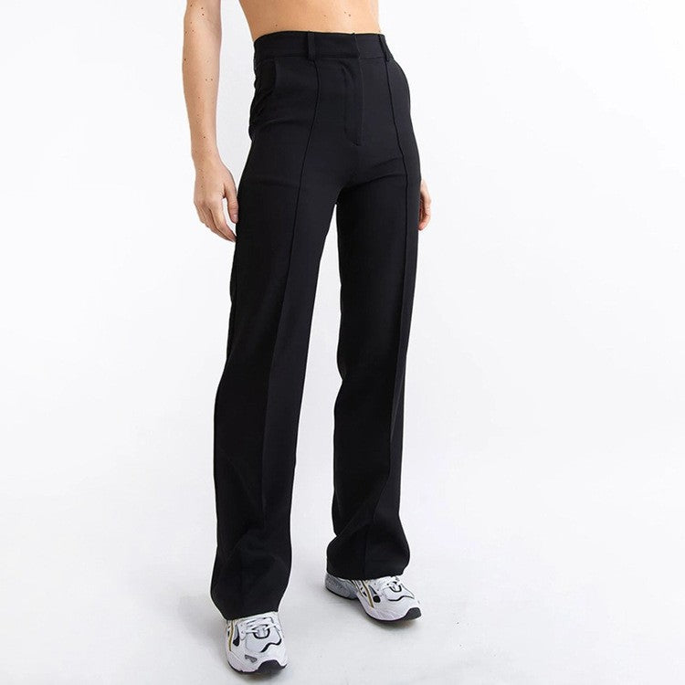 Women's Wide-Leg Trousers - High Waist - Tailored Fit - Elegant & Comfortable
