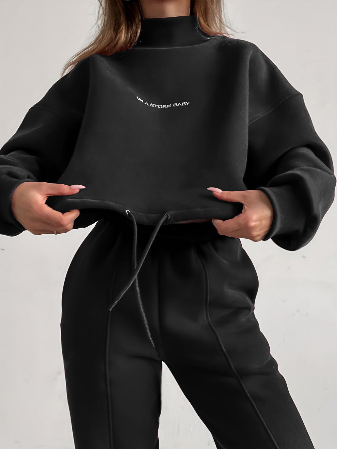 Women's Cozy Yellow Tracksuit - Relaxed Fit Sweatshirt and Joggers Set - Casual Chic