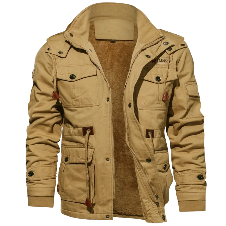 Men’s Jacket – Structured Fit – Breathable Blend – Utility Pockets – Weather Resistant