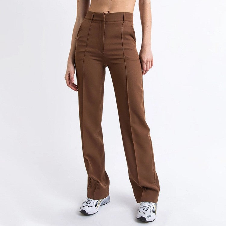 Women's Wide-Leg Trousers - High Waist - Tailored Fit - Elegant & Comfortable