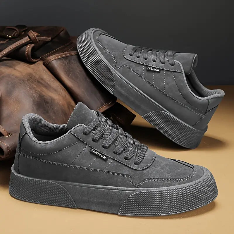 Men’s Casual Sneakers - Low-Top Lace-Up - Durable Grip Sole