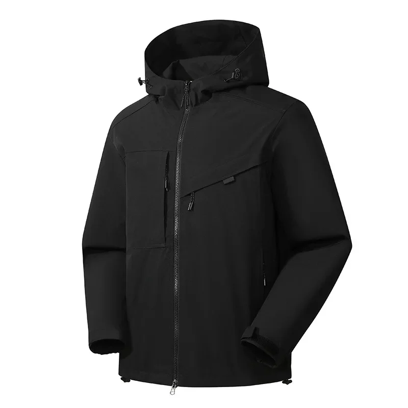 Men’s Jacket – Weather-Resistant – Relaxed Fit – Hooded – Zip Pockets – Hip Length
