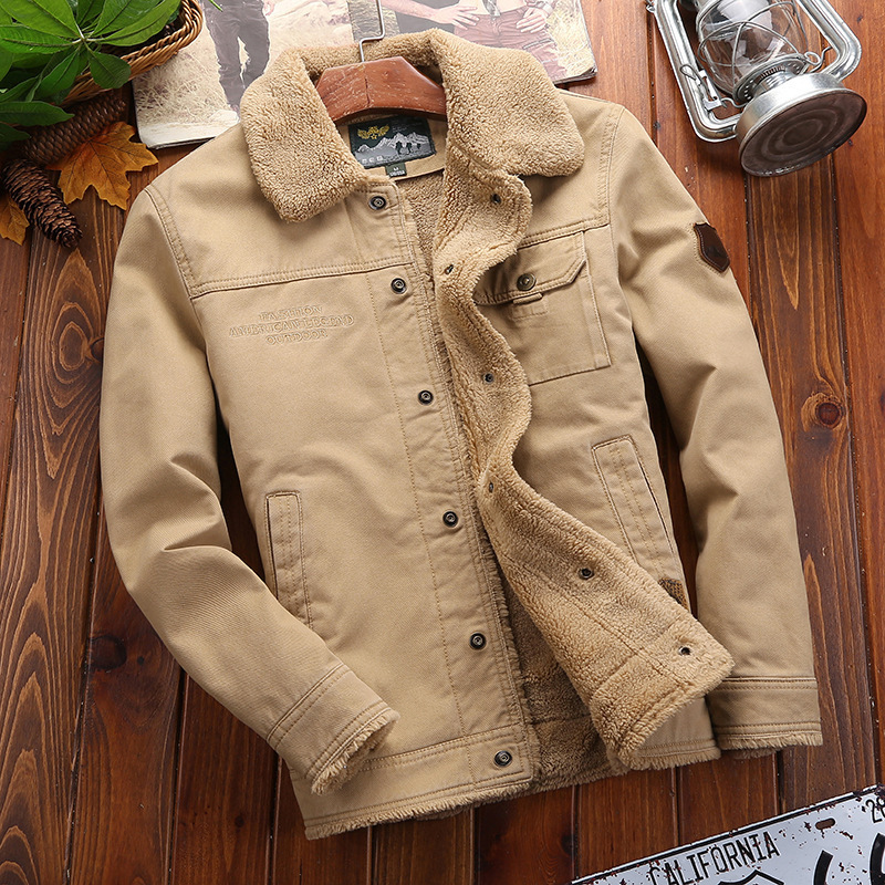 Men’s Jacket – Regular Fit – Plush Lining – Button Closure – Durable Casual Style