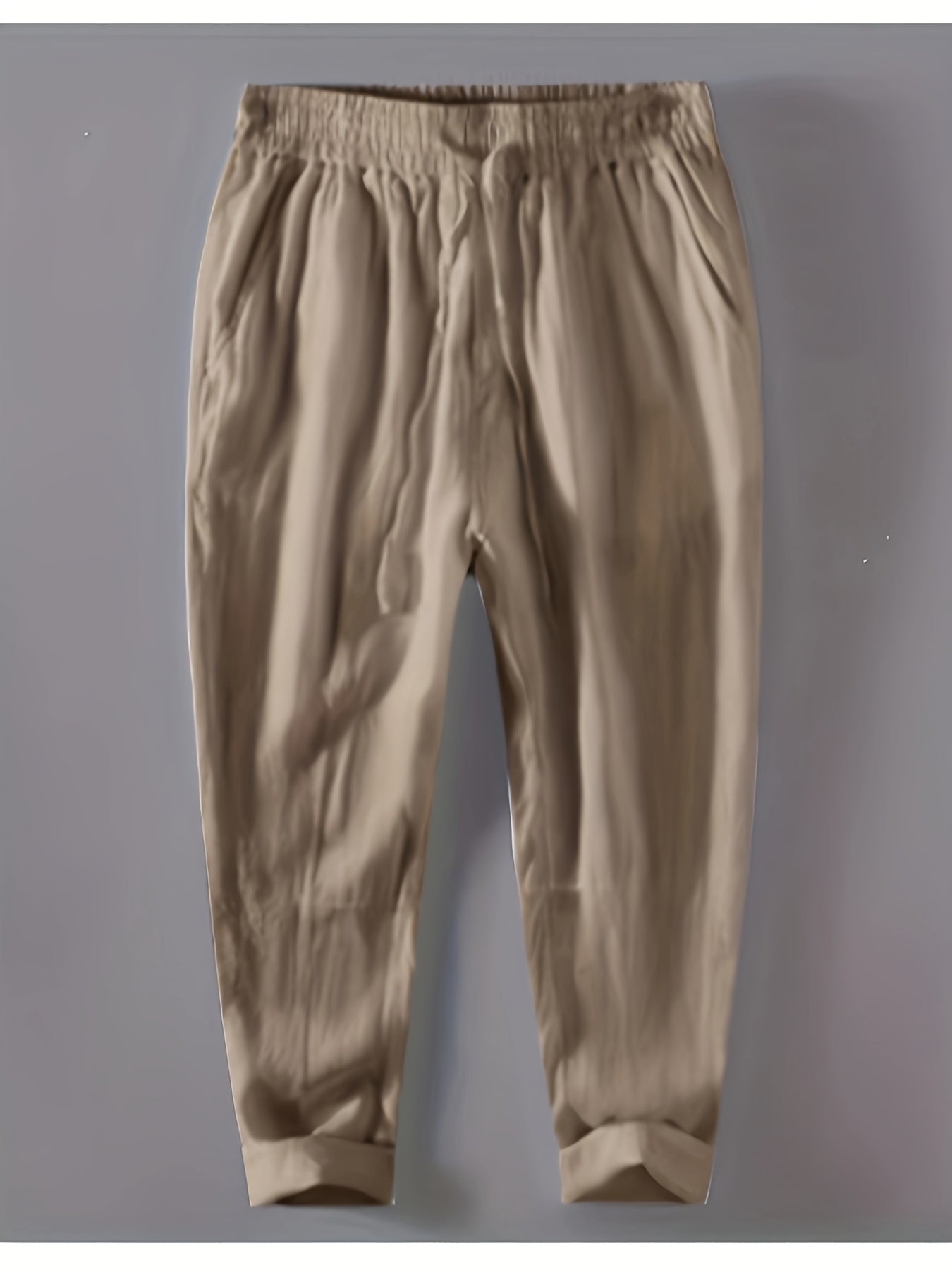 Men’s Loose Fit Trousers - Lightweight Fabric - Elastic Waist - Breathable Casual Wear