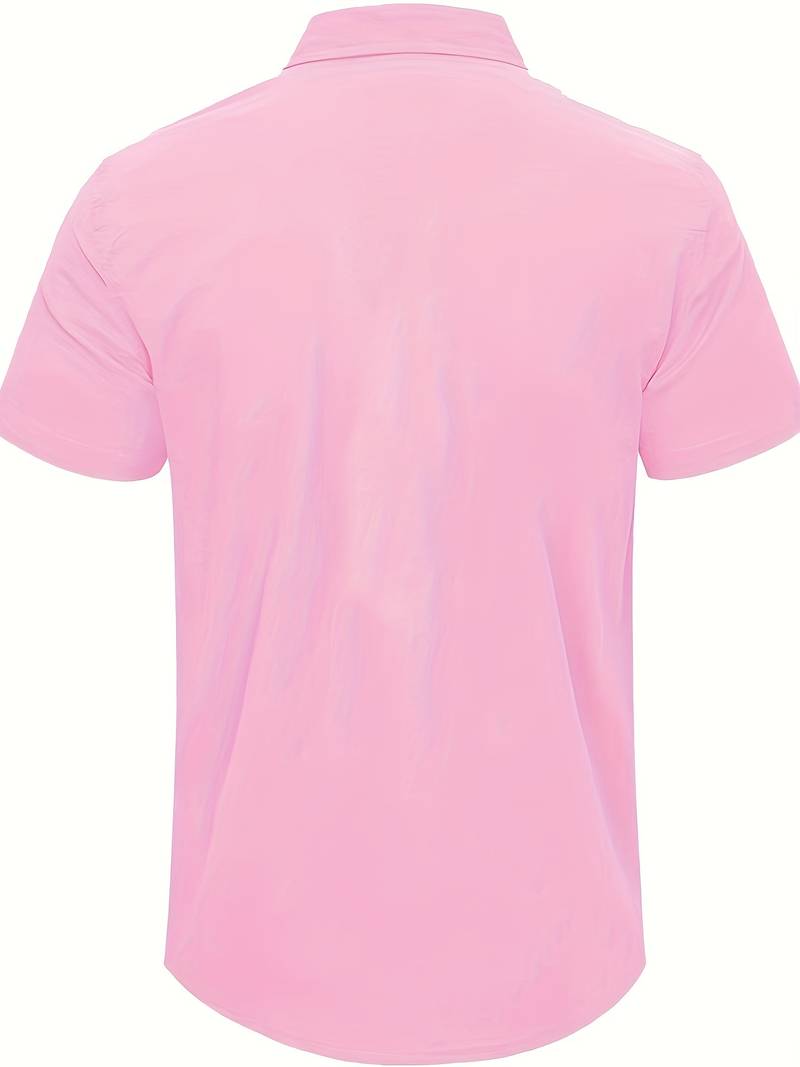 Men’s Short-Sleeve Button-Up Shirt - Classic Collar - Lightweight Relaxed Fit