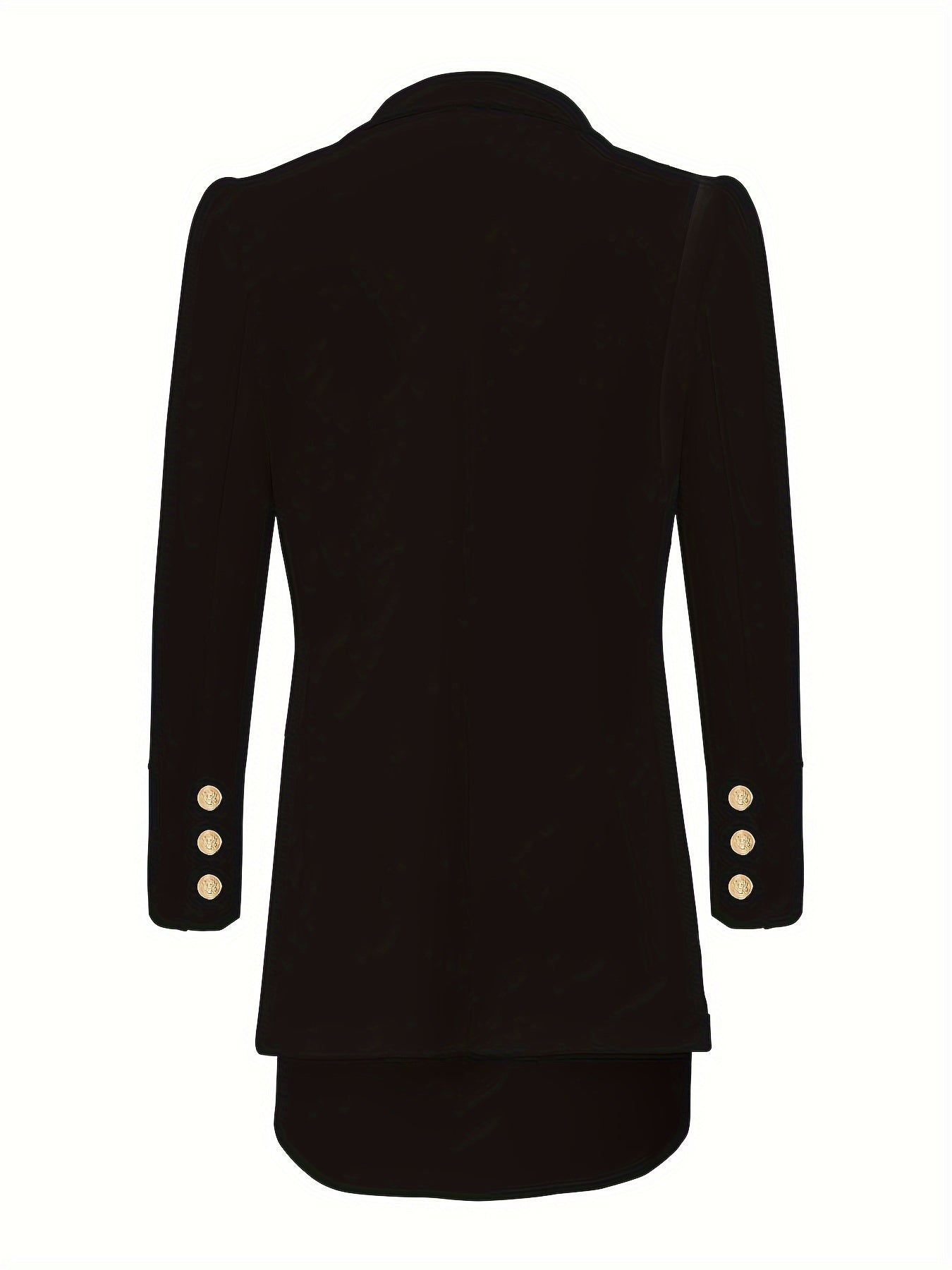 Women's Blazer - Double-Breasted Tailored Fit - Gold Button Detailing - Formal Wear