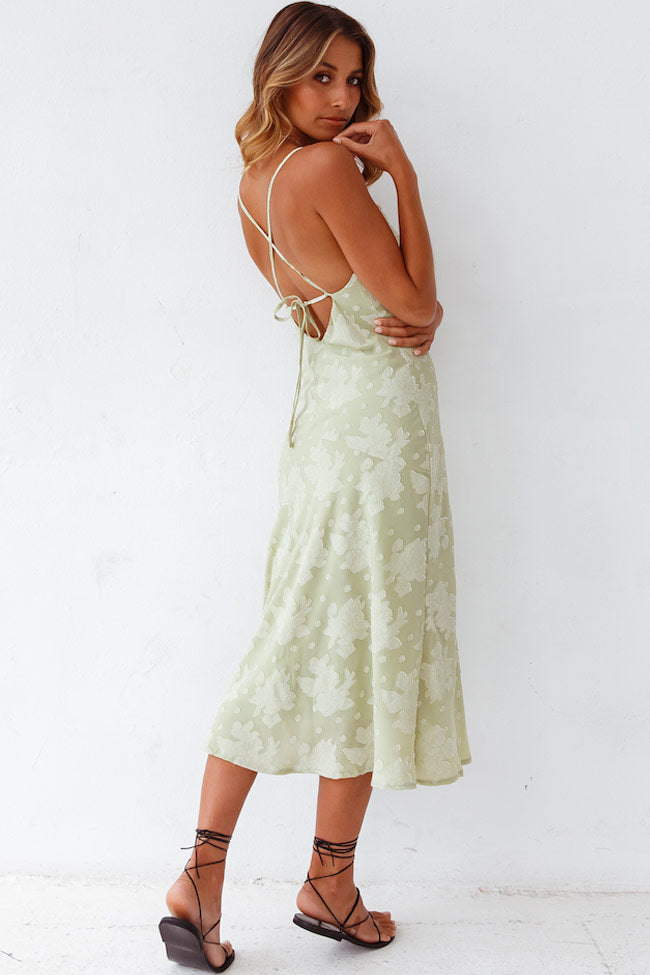 Women’s Slip Midi Dress – Cowl Neck – High Slit – Floral Pattern – Luxury Fabric