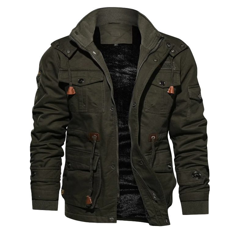 Men’s Jacket – Structured Fit – Breathable Blend – Utility Pockets – Weather Resistant
