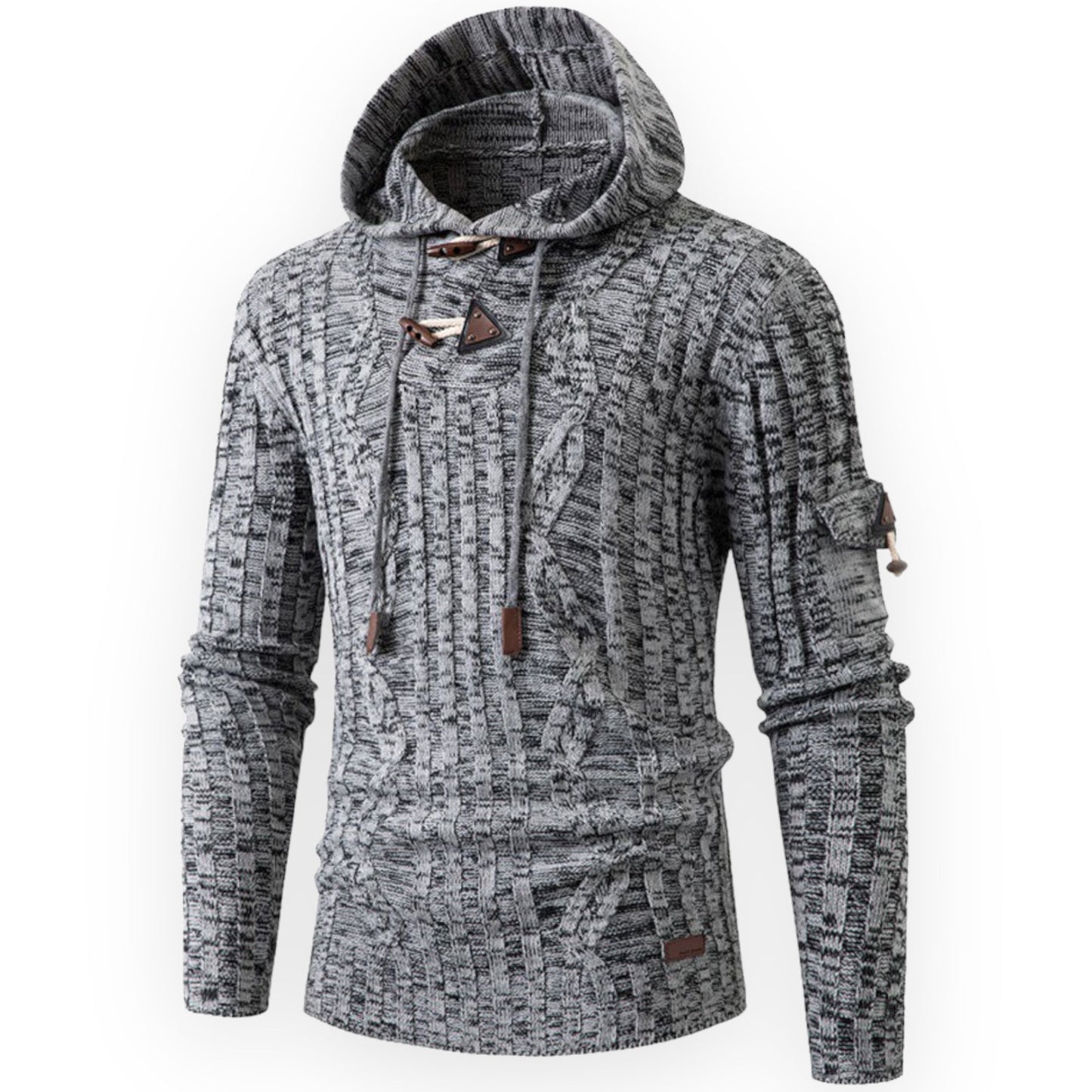 Men's knitted hooded sweater
