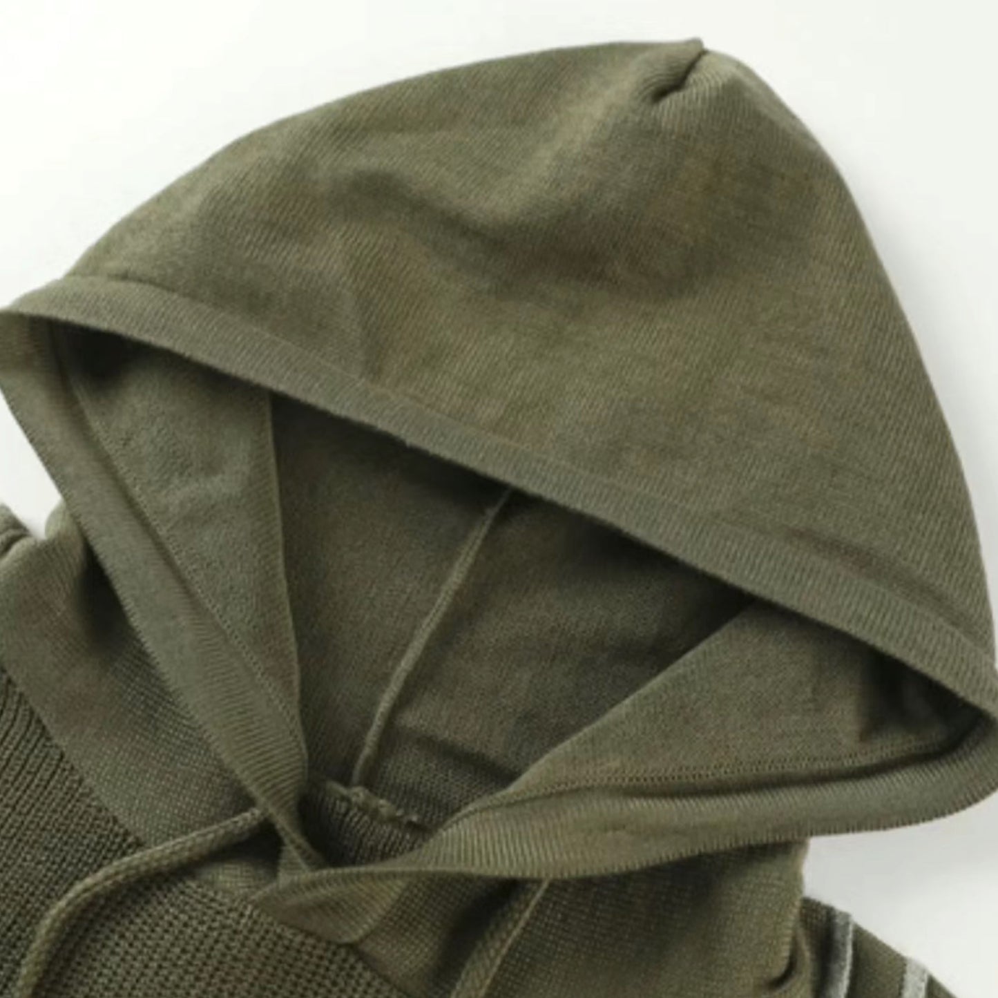Men's knitted striped hoodie