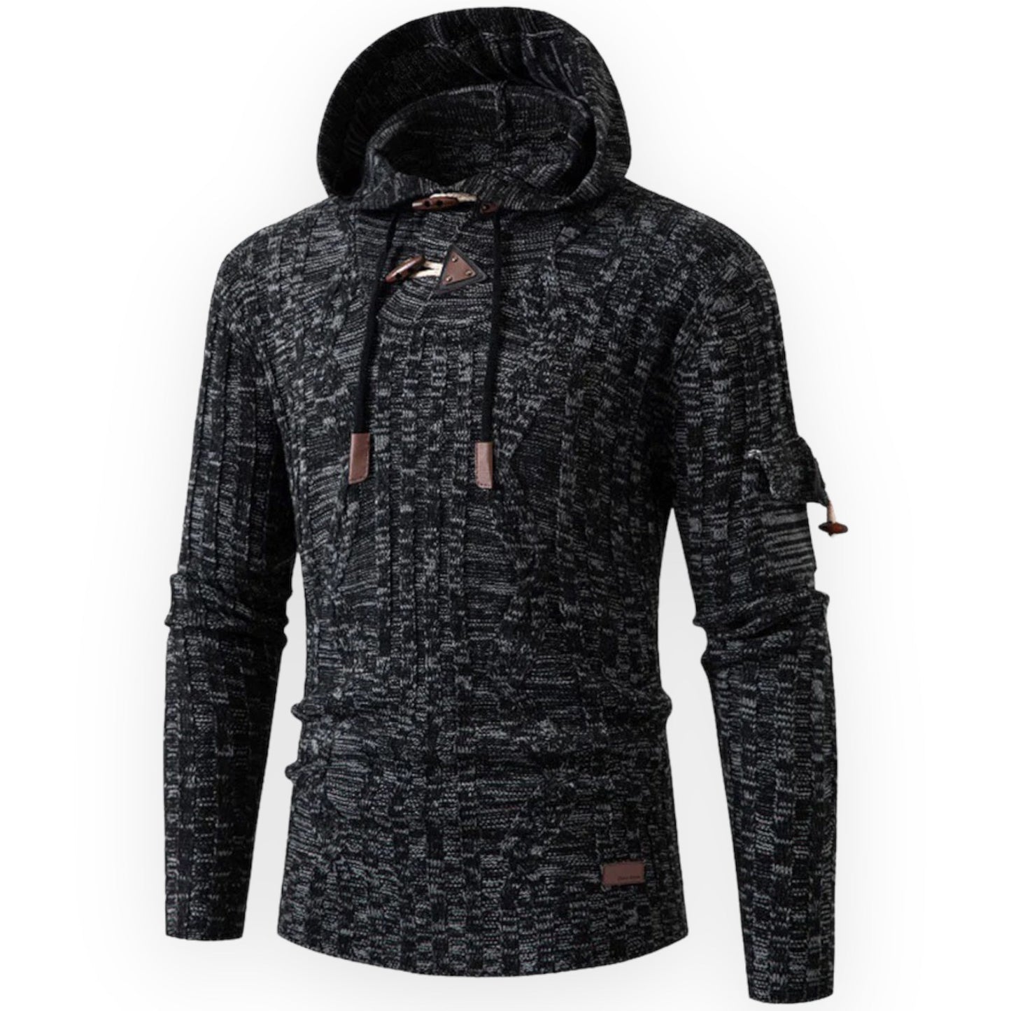 Men's knitted hooded sweater