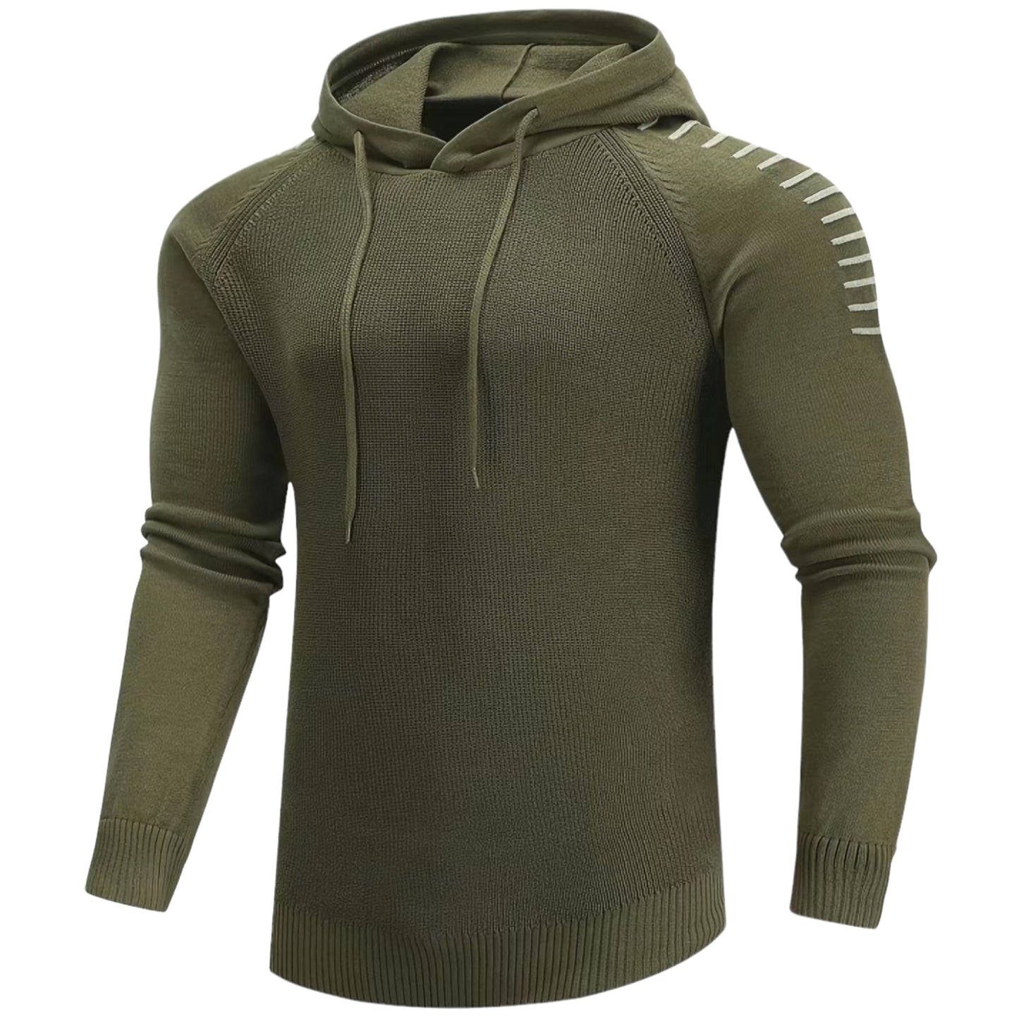Men's knitted striped hoodie